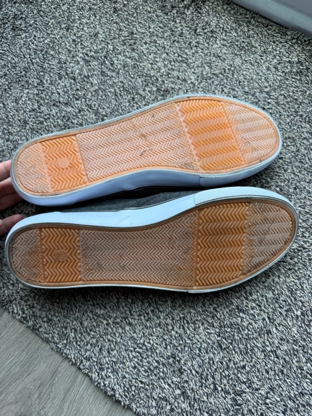 Gray Slip-On Canvas Sneakers with White Sole - Picture 5 of 5